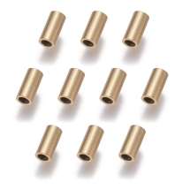 Koraliki Rurki Stal Nierdzewna, Powłoka Jonowa, Złoty, 6x3mm, Otwór 2mm, 10szt (13WB31384)