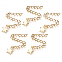 Łańcuszek Przedłużający z Zawieszką Gwiazda, Stal Nierdzewna, Złoty, 60mm, 5 szt (13WB31386)