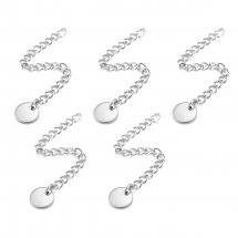 Łańcuszek Przedłużający z Zawieszką, Stal Nierdzewna, 55-60mm, Zawieszka 8mm, 5 szt (13WB31388)