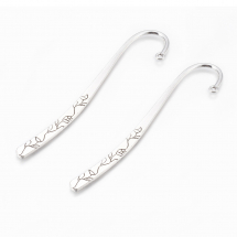 Zakładka do Książek, Stop, Antyczne Srebro, 120x22x2.5mm, Otwór: 3mm, 2szt (13WB31402)