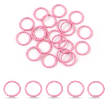 Kółeczka Ogniwka Otwarte, Pojedyncze, Żelazne, Różowe, 10x1mm, 20szt (13WB31468)