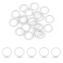 Kółeczka Ogniwka Otwarte, Pojedyncze, Żelazne, Białe, 10x1mm, 20szt (13WB31469)