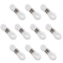 Тримачі для Окулярів, Фурнітура з Нержавіючої Сталі, Гумові Петлі, Безбарвний, 20.5х6мм, Отвір 3х2мм, Фурнітура 5х4.5мм, (13WB31482)