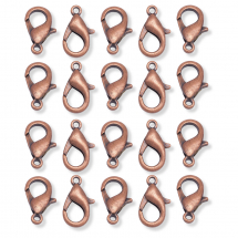 Zapięcie Karabińczyk-Lobster, Stop Cynku, Miedź, 16x8mm, Otwór 2mm, 30 szt (13WB31490)