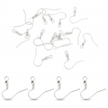 Bigle Otwarte Baza do Kolczyków, Haczyki, Stal Nierdzewna, Posrebrzane 925, 20x20x3mm, 20 szt (13WB31548)