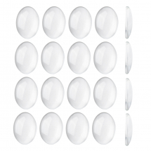 Кабошони Скляні Овальні, Безбарвні, 25х18х5мм, (13WB31627)