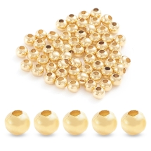 Koraliki Stal Nierdzewna, Okrągłe, Puste, Złoty, 2.4x2mm, 100 szt (13WB31629)