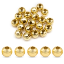 Koraliki Stal Nierdzewna, Okrągłe, Puste, Pozłacany 18K, 6x5mm, Otwór 2.2mm, 25szt (13WB31630)