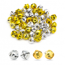 Набір Підвіски Шарми Залізні Дзвіночки, Золото та Срібло, 8мм, 2 колір/25шт, 50шт/упак, (13WB31644)