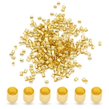 Koraliki Zaciskowe Stopery, Mosiądz do Rękodzieła i Biżuterii, Złoty, 3x3mm, 10g~500 szt (13WB31744)