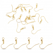 Bigle Otwarte Baza do Kolczyków, Haczyki, Stal Nierdzewna, Pozłacany 18K, 20x20x3mm, 20 szt (13WB31763)