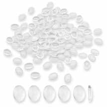 Kaboszony Szklane do Rękodzieła, Owalne, Bezbarwne, 18х13х3мм, 200 szt (13WB31764)