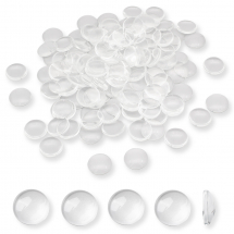 Кабошони Скляні Круглі Прозорі, Безбарвні, 25х7мм, 100шт/упак, (13WB31777)