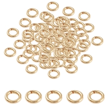 Kółeczka Ogniwka Pojedyncze, Stal Nierdzewna, do Rękodzieła i Biżuterii, Pozłacane 18K, 4х0.6mm, 500szt (13WB31783)