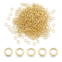 Kółeczka Ogniwka Pojedyncze, Stal Nierdzewna, Pozłacany 18K, 4x0.8mm, 500szt (13WB31815)