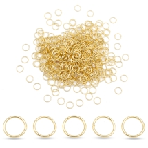 Kółeczka Ogniwka Pojedyncze, Stal Nierdzewna, do Rękodzieła i Biżuterii, Pozłacany 18K, 6x0.7mm, 500szt (13WB31817)