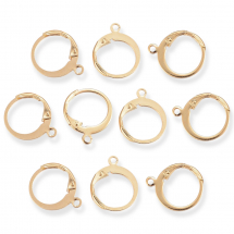 Kolczyki, Angielskie Zapięcie, Stal Nierdzewna, Pozłacane 24K, 14x12x2mm, Pin 0.6x1mm, 10szt (13WB31857)