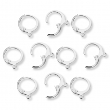 Kolczyki, Angielskie Zapięcie, Stal Nierdzewna, Powlekane Srebrem 925, 14x12x2mm, Pin 0.6x1mm, 10szt (13WB31858)