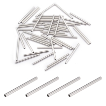 Koraliki Rurki, Stal Nierdzewna, 20x1.5mm, otwór 1mm, 50szt (13WB32037)