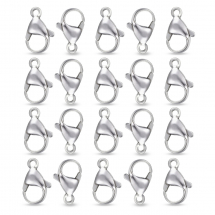 Zapięcie Karabińczyk-Lobster, Stal Nierdzewna, 11x7x3.5mm, Otwór 1.4mm, 20szt (13WB32081)