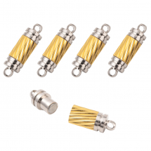 Zapięcie Magnetyczne, Mosiądz, Platyna, 18x5mm, Otwór 1mm, 5szt (13WB32094)