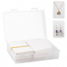 Zestaw Kartonowy Stojak na Biżuterię z Torbą ORR, Biały, Karton 8x6cm, Torba 140x80mm, 100szt / set (13WB30489)