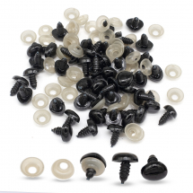 Носики з Фіксаторами для Іграшок, Пластикові, Чорні, 12х15мм, Штифт 5-6мм, (13WB31422)