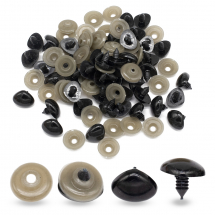 Носики з Фіксаторами для Іграшок, Пластикові, Чорні, 17х21мм, Штифт 5-6мм, (13WB31423)