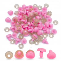 Носики з Фіксаторами для Іграшок, Пластикові, Рожеві, 14x16мм, Штифт 5-6мм, (13WB31424)