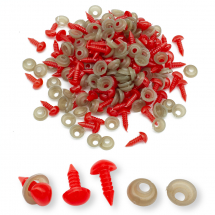 Носик для Іграшок Трикутний, Червоний, 6х8мм, Штифт 3мм, (13WB31533)