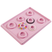 Дошка Планшет для Дизайну та Складання Браслетів від 13 до 20см, Флокований Пластик, Рожевий, 35х26 см, (13WB31549)