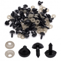 Носики з Фіксаторами для Іграшок, Пластикові, Чорні, 9.5х11мм, Штифт 5-6мм, (13WB31557)