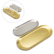 Набір Лотки Органайзери Декоративні для Прикрас та Косметики, Нержавіюча Сталь, 23х9см та 30x12см, 2шт/набір, (13WB31801)