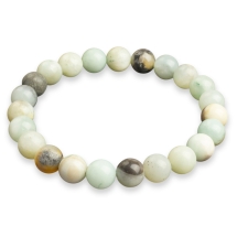 Браслет з Намистин Натурального Амазоніту Еластичний, 5.5-6см, Намистина 8мм, 20-23шт/браслет, (13WB31992)