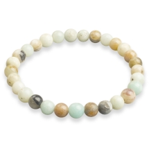 Браслет з Намистин Натурального Амазоніту, Еластичний, 5-6см, Намистина 5.8-6.8мм, 27-31шт/браслет, (13WB31993)