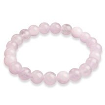 Браслет з Намистин Натурального Рожевого Кварцу Еластичний, 5.2-5.5см, Намистина 10мм, 17-20шт/браслет, (13WB31996)