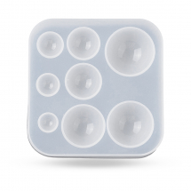 Силіконова Форма Молд для Рукоділля Сфера для Шариків, Біла, 84х81х15.5мм, Внутрішній Діаметр 5-28мм, 8 розмірів (13WB32003)