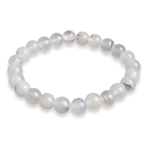 Браслет з Натурального Агата, Еластичний, Намистина 8мм, близько 20-23шт/браслет, (13WB32021)