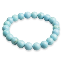 Браслет з Натурального Намистина Говліт, Еластичний, Намистина 8мм, близько 20-23шт/браслет, (13WB32024)