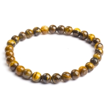 Браслет з Натурального Тигрового Ока, Еластичний, Намистина 5.8-6.8мм, близько 27-31шт/браслет, (13WB32028)
