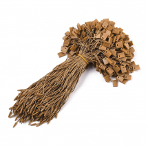 Sznurek Poliestrowy z Zapięciem do Metek i Etykiet, Brązowy, 190mm, 850szt/zestaw (13WB32053)