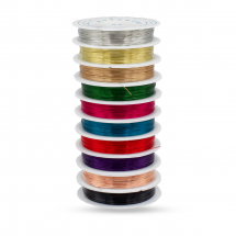 Мідний Дріт 0.4мм/12м, Мікс 10 кольорів, 0.4мм, 10котушок/набір, близько 12м/котушка, (13WB31290)