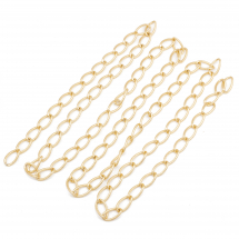 Ланцюг Алюмінієвий Віте Плетіння, Текстурний, Непаяний, Золото, 27.5х15х3мм, (13WB31519)