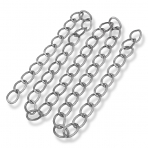 Ланцюг Декоративний Оксидований Алюміній, Текстурний, Роз'ємний, Збройовий Сталь, Велика Ланка 24.5х18.5х1мм, (13WB31560)