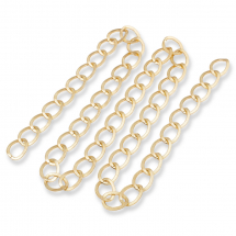 Ланцюг Декоративний Оксидований Алюміній, Текстурний, Роз'ємний, Золото, Крупна Ланка 24.5х18.5мм, (13WB31561)