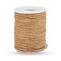 Шнур Вощений Бавовняний для Плетіння Макраме та Біжутерії, Світло-кричневий, 1мм, близько 90м/котушка, (13WB31762)