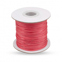 Sznurek Koreański, Woskowany Poliester, 1mm/80m do Makramy i Biżuterii, Jasnokoralowy, 1mm, 80m/szpula, (13WB31960)