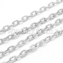 Ланцюг Якірне Плетіння Залізна, Срібло, Ланка: 3x2мм, Товщина 0.5мм, (14WB7230)