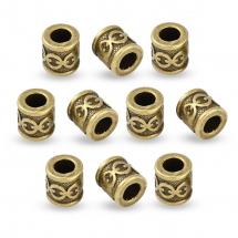 Намистини-Розділювачі  Сплав Тибетський Стиль Трубка, Бронзовий, 10х10мм, Отвір 5.5мм, (13WB32102)