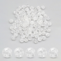 Koraliki Akrylowe Crackle, Okrągłe, Biały, 10mm, Otwór 2mm, około 90szt/50g (13WB32128)